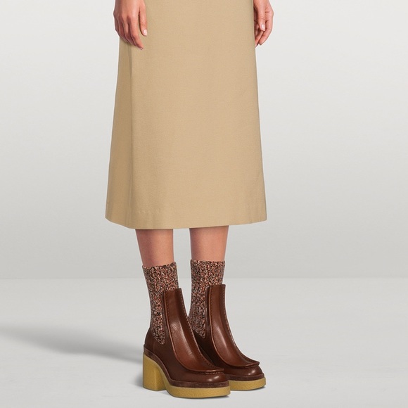 GAP LEATHER knit trim Chelsea Platform boots - Picture 10 of 12